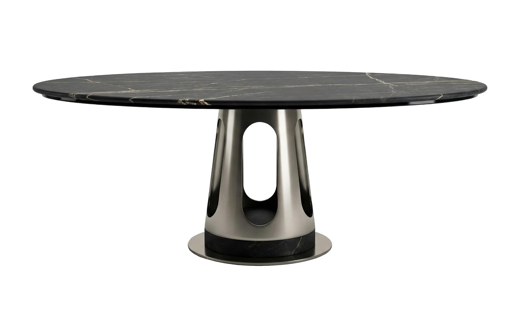 Table à manger Aura avec plateau en marbre