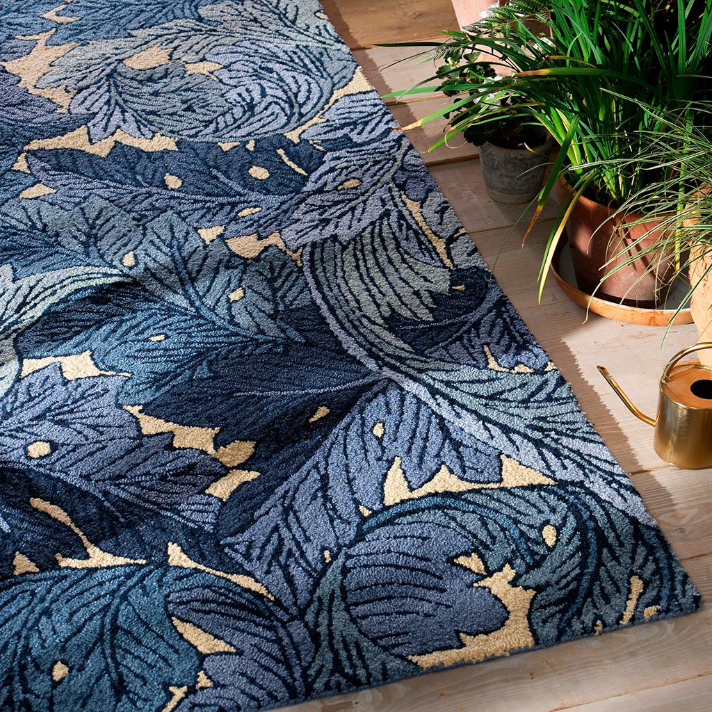 Acanthus indigo outdoor tapijt | Maat: 250 × 350 cm