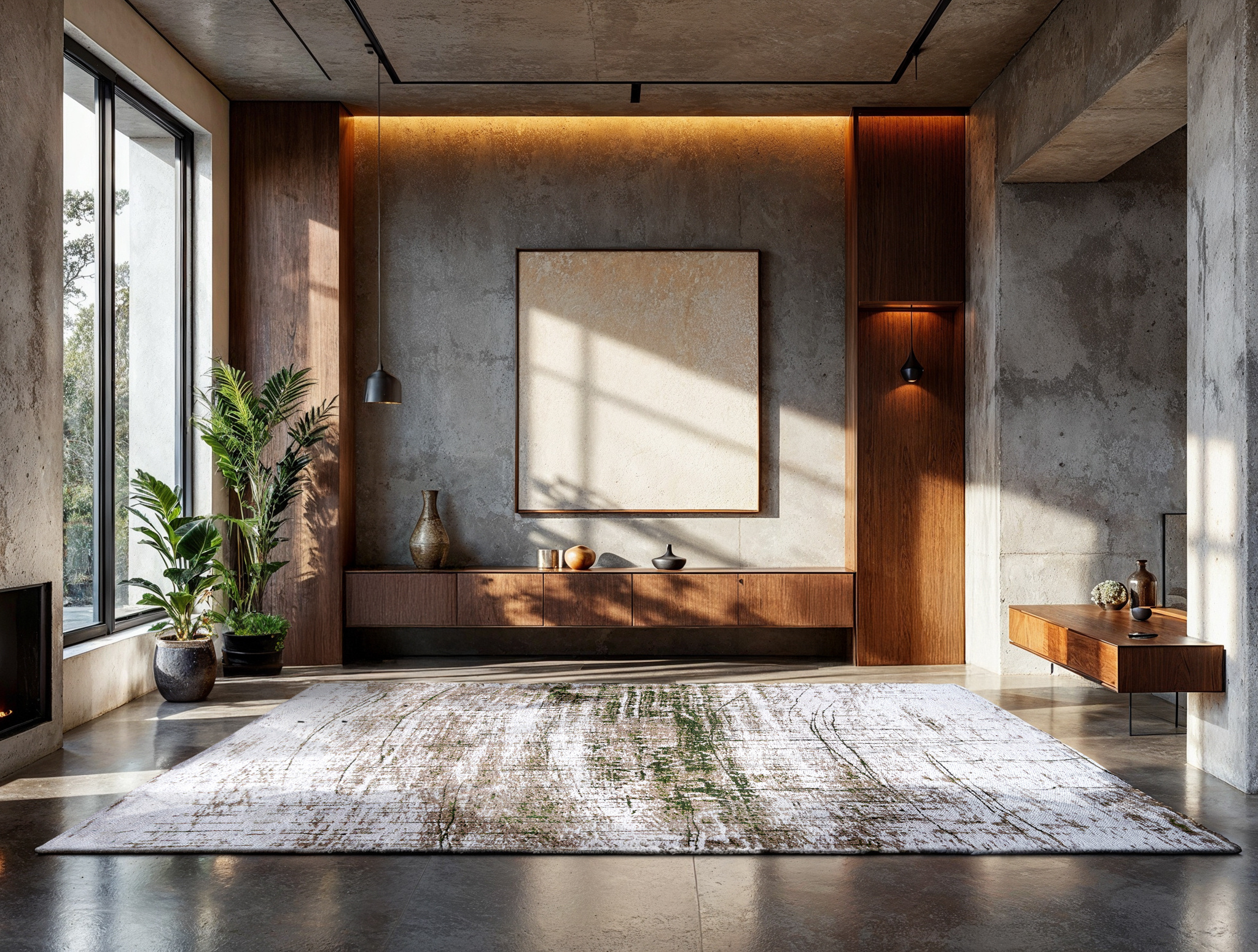 Central Green rond tapijt | Maat: 140 × 200 cm