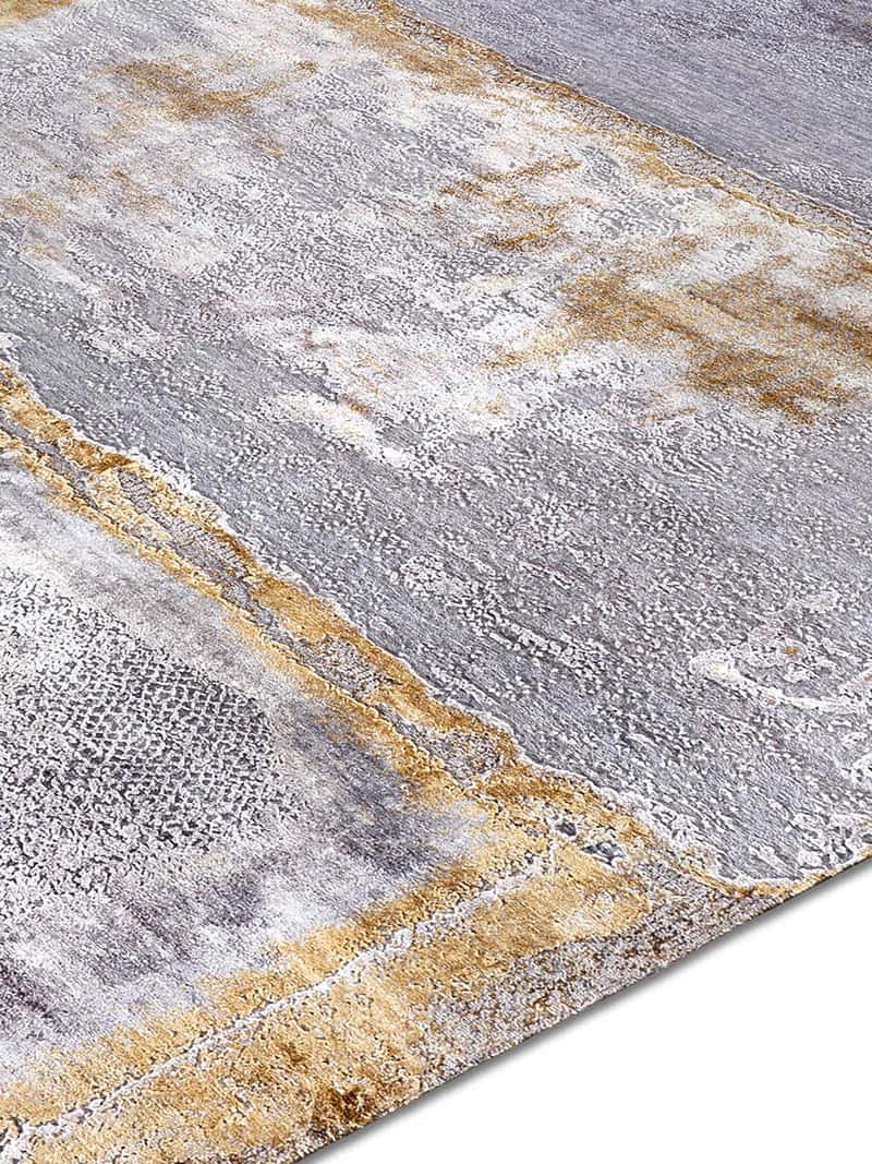 Zilver wit grijs handgeweven tapijt | Maat: 365 × 457 cm