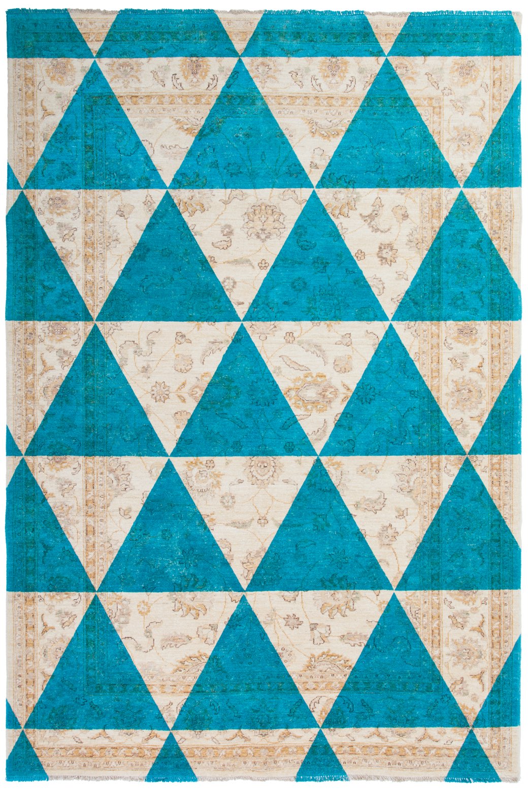 Double Layer groen designer vloerkleed