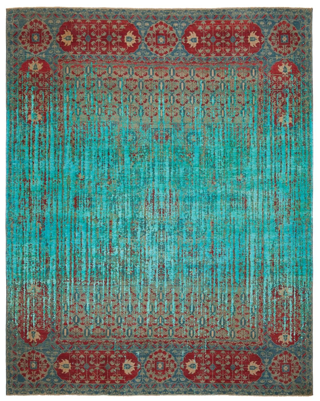 Mamluk Kensington Double Vendetta rood D 092 zijden vloerkleed