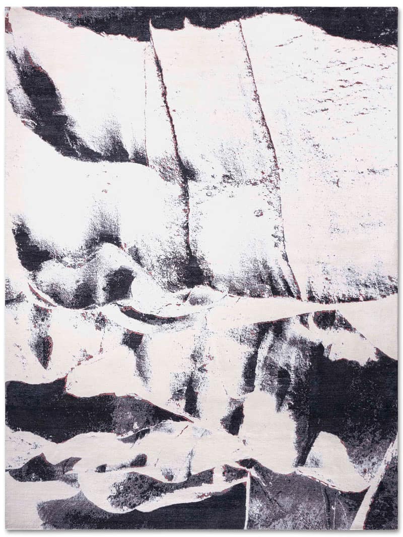 Black & White handgemaakt luxe tapijt | Maat: 122 × 183 cm