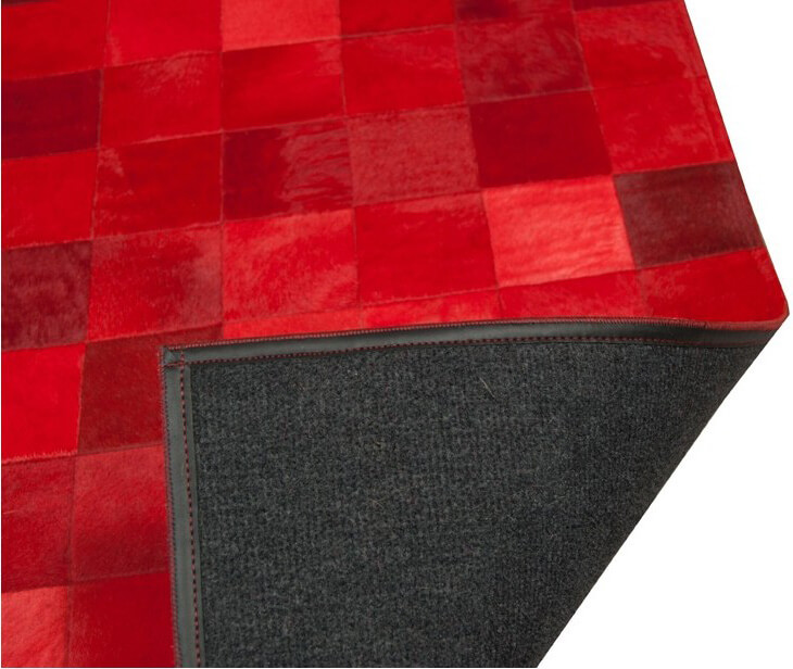 Tapis en peau de vache Mosaic rouge | Taille: 200 × 300 cm