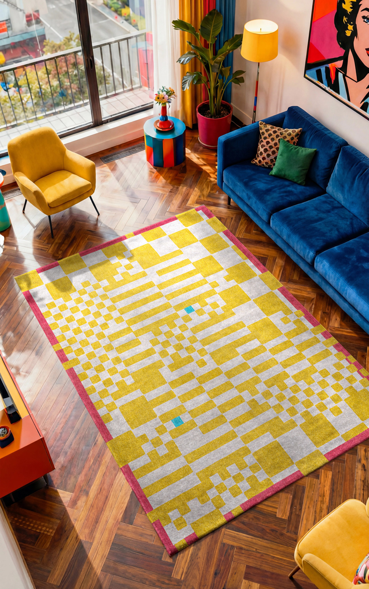Chess Cupcake vloerkleed | Maat: 240 × 340 cm