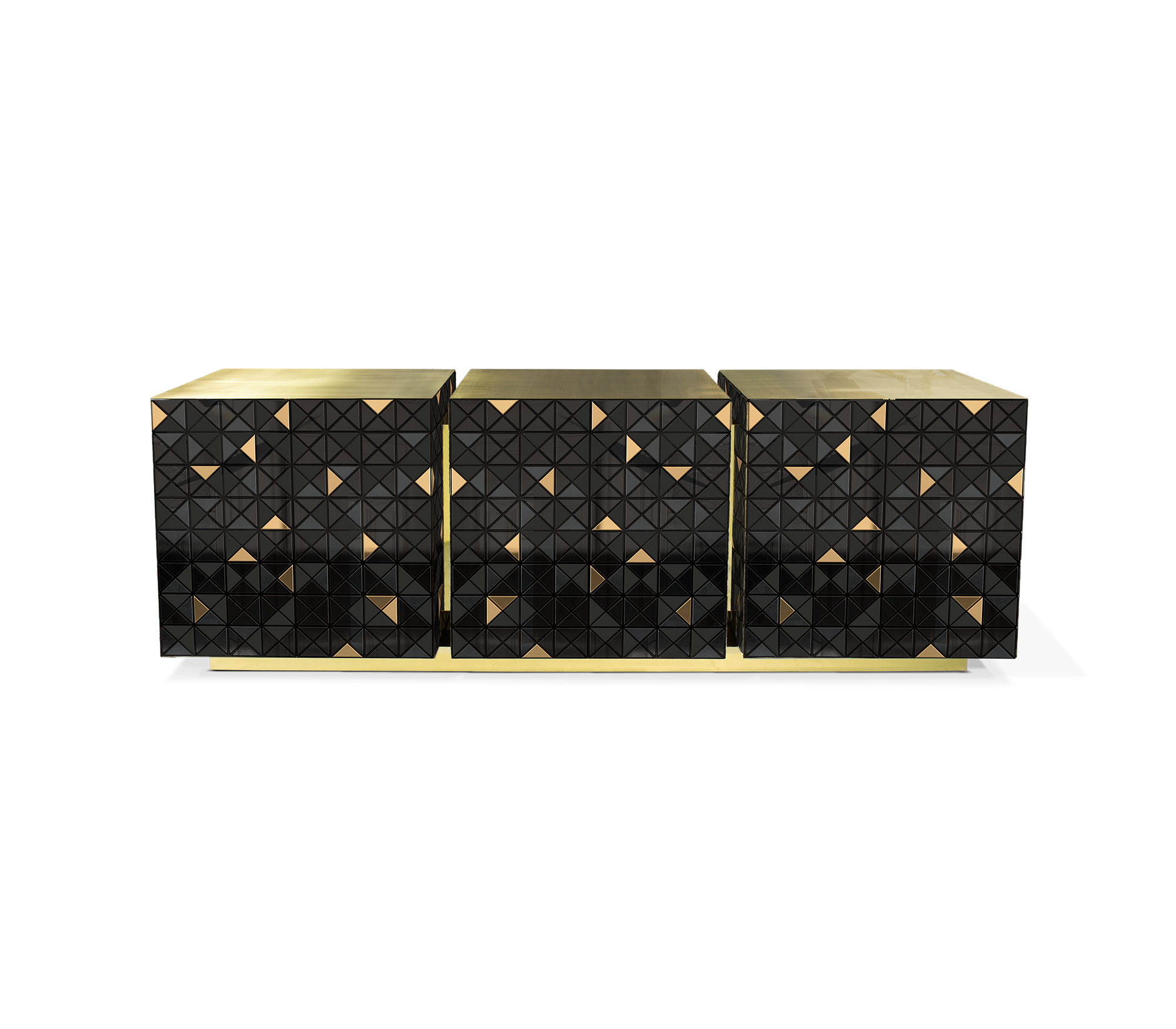 Mosaic goud en zwart dressoir