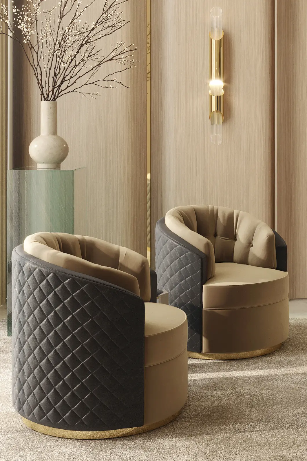 Fauteuil pivotant de luxe
