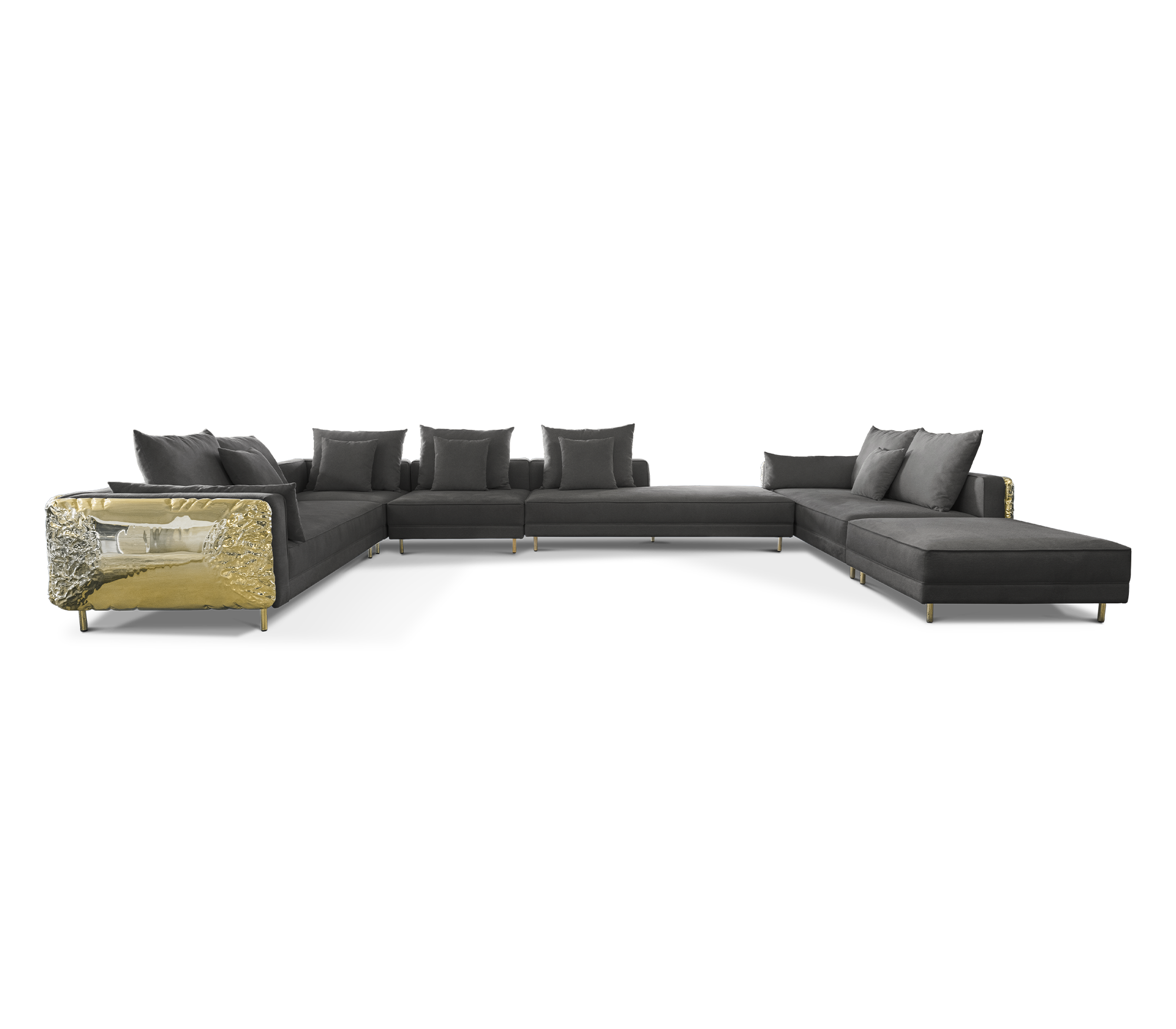 Canapé modulaire noir Imperia