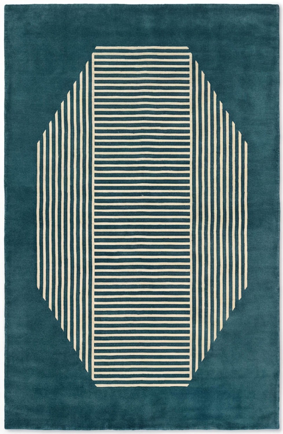 Octagon Lines Teal vloerkleed