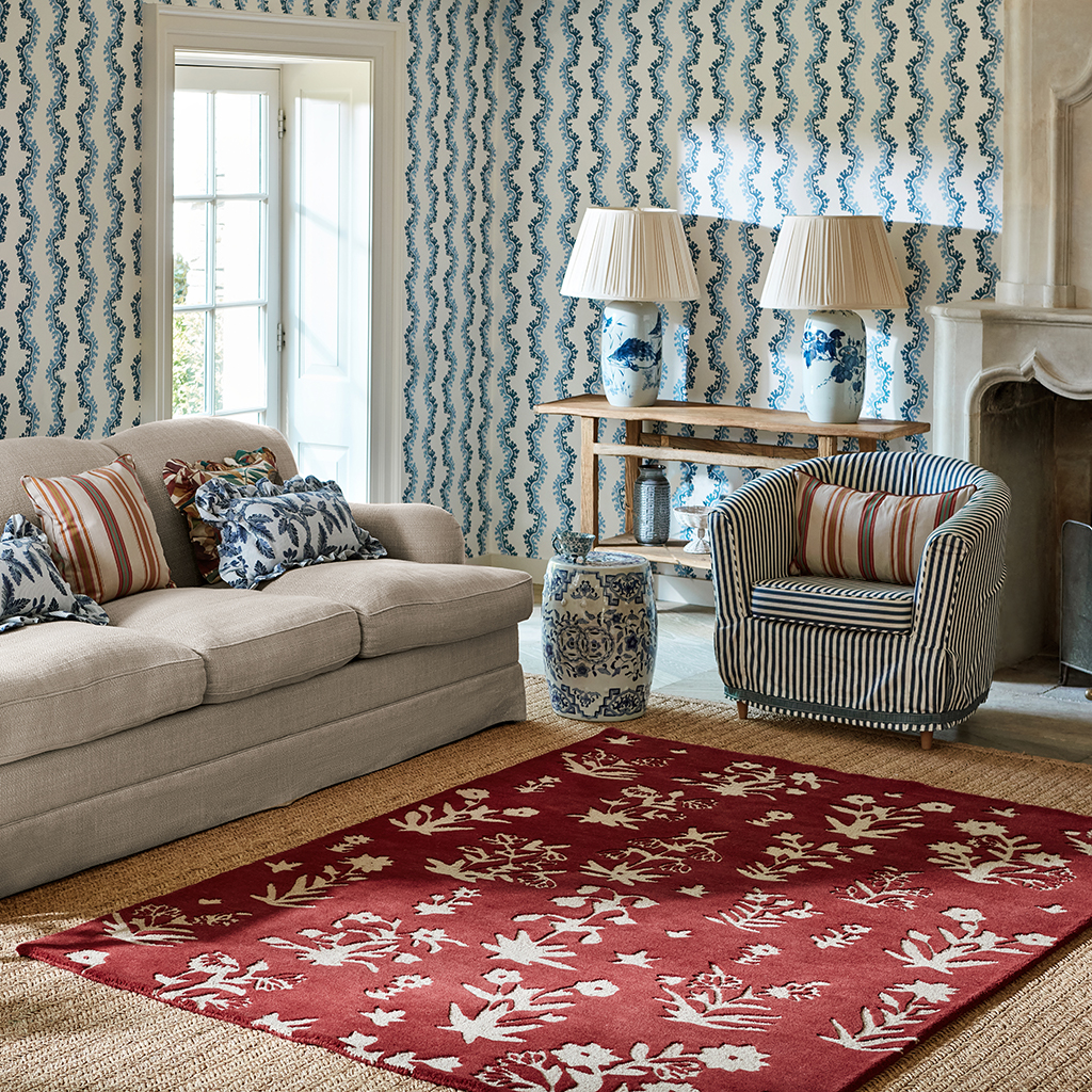 Woodland Glade pruimrood vloerkleed | Maat: 250 × 350 cm