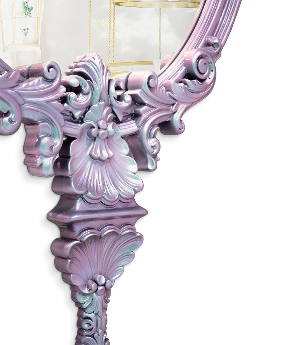 Miroir mural Caméléon mystique rose