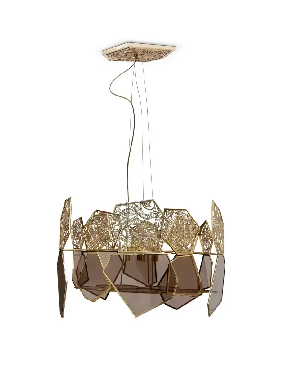 Hypnotique bronzen glazen kroonluchter
