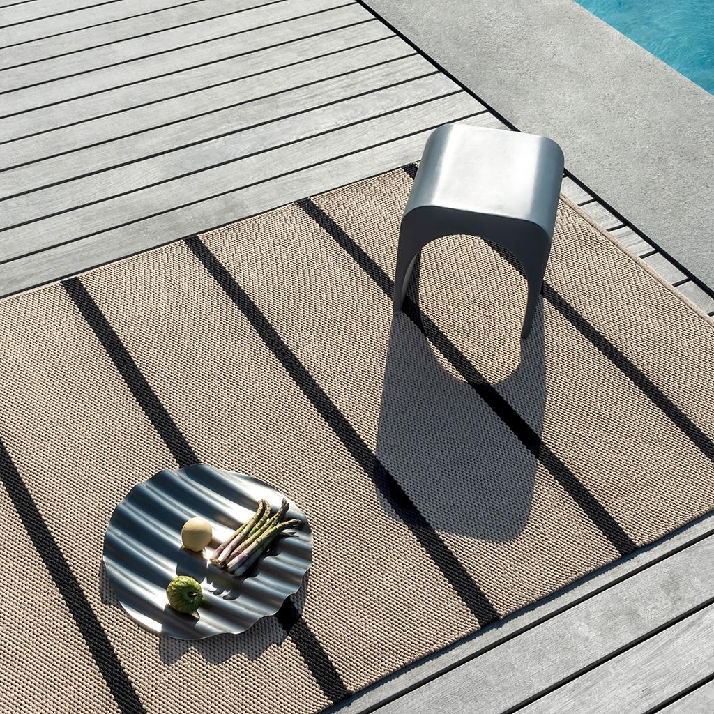 Deck houtskoolzwart outdoor vloerkleed