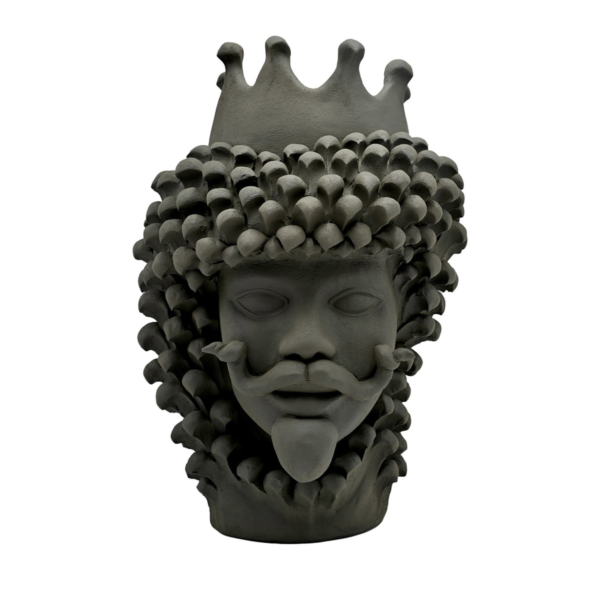 Moorkop grijze sculptuur