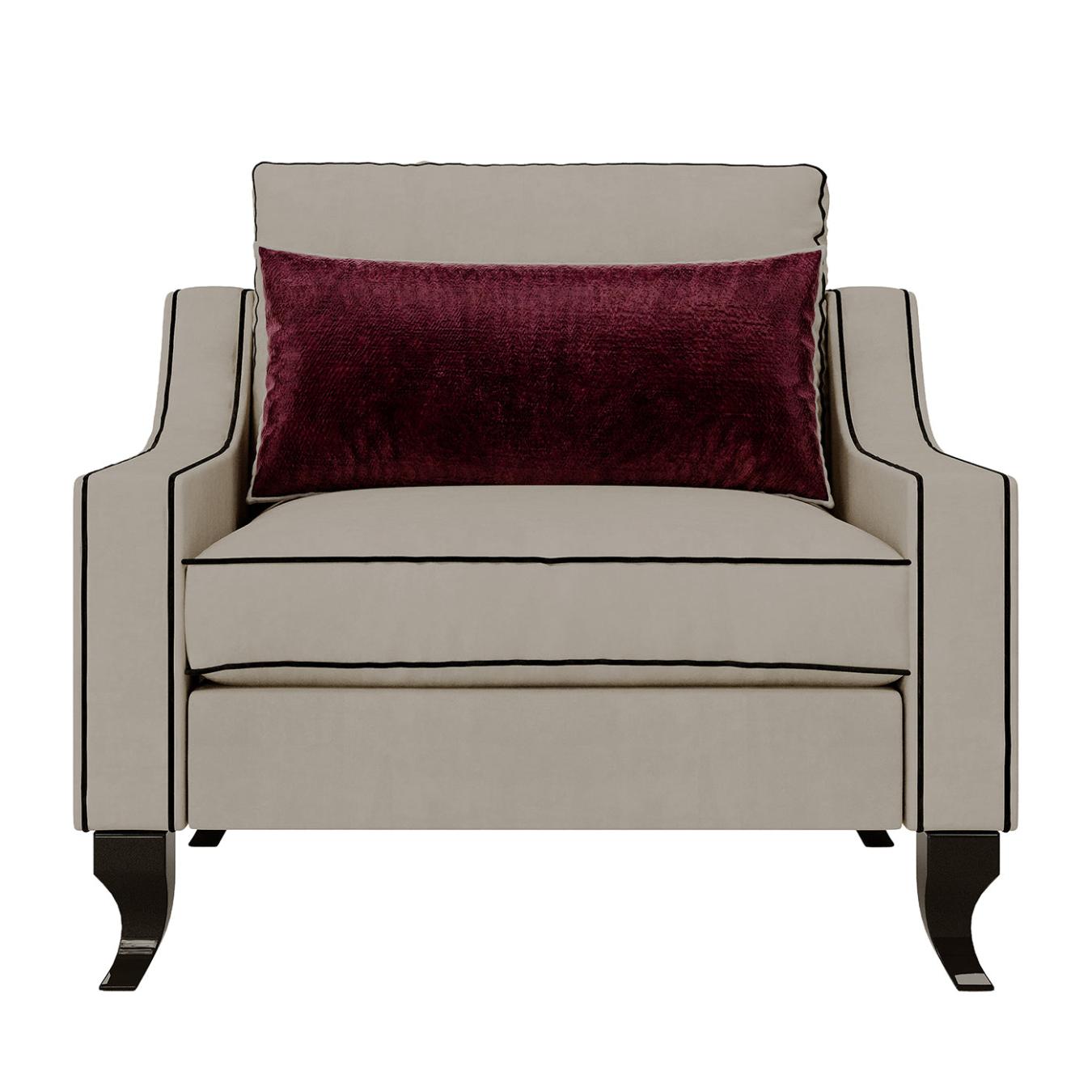 Compacte fluwelen fauteuil