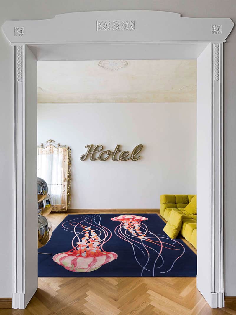 Tapis noué à la main Jellyfish