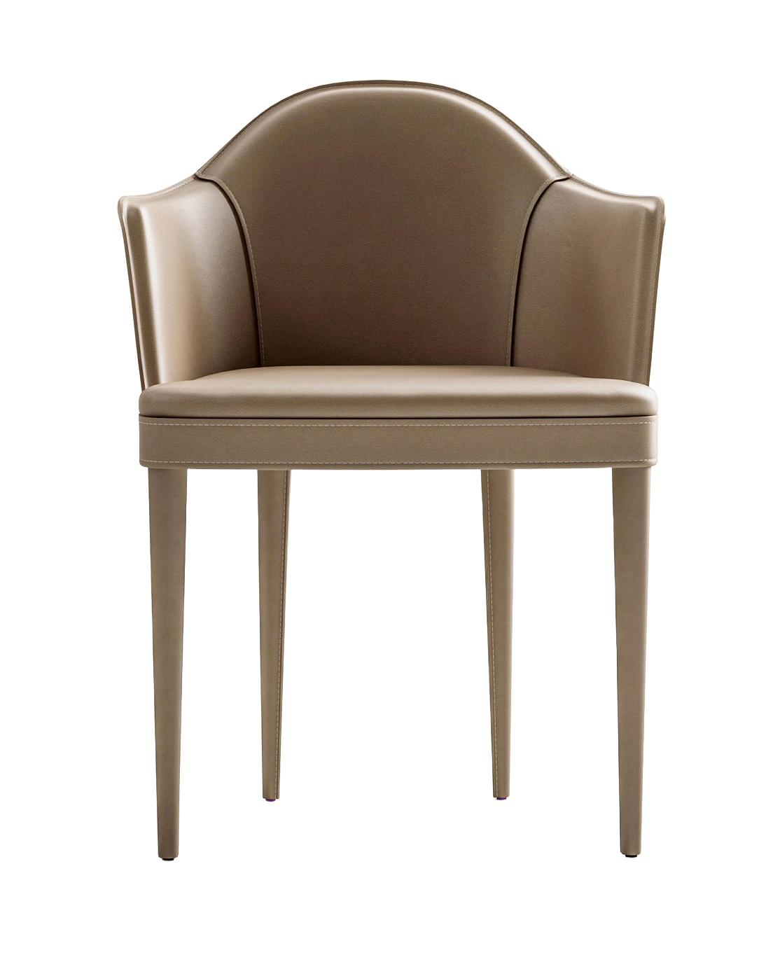 Chaise en cuir avec accoudoirs