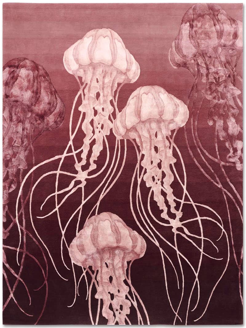 Jellyfish handgeknoopt vloerkleed