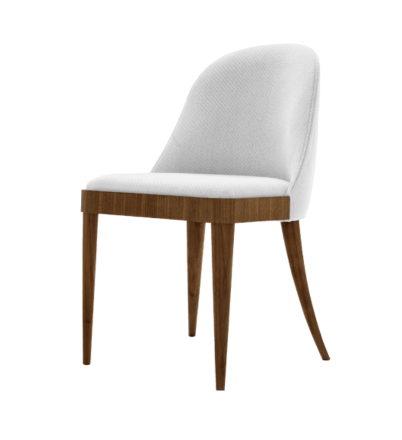 Cordiale natuurlijke massief walnoot stoel | Kleur: Linen UNICO NF184 47