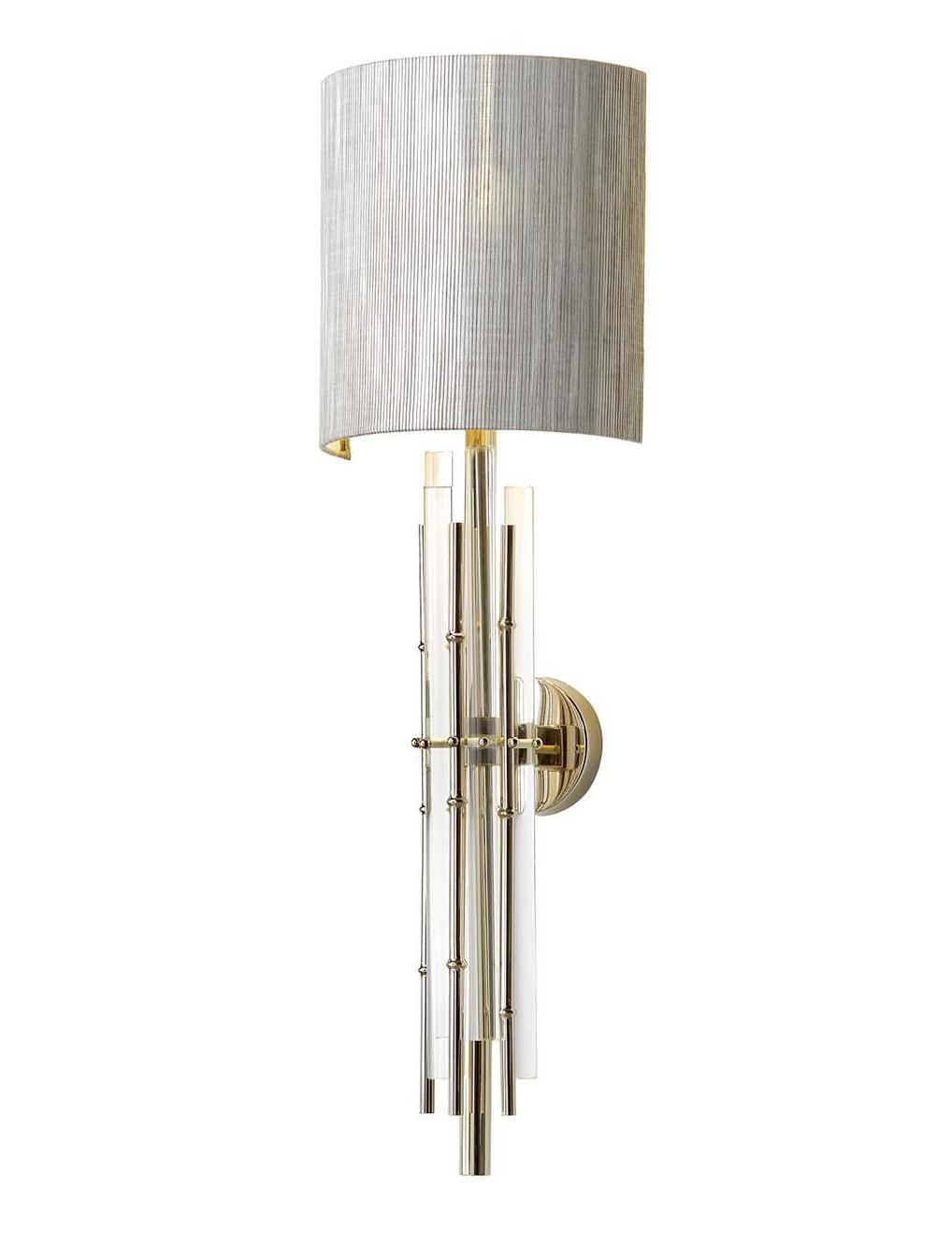 Bamboo glazen wandlamp met stoffen kap