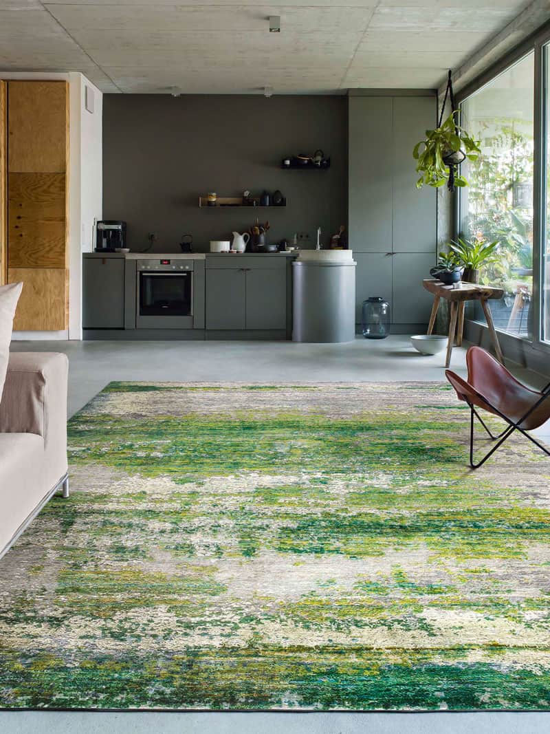 Green handgemaakt luxe vloerkleed