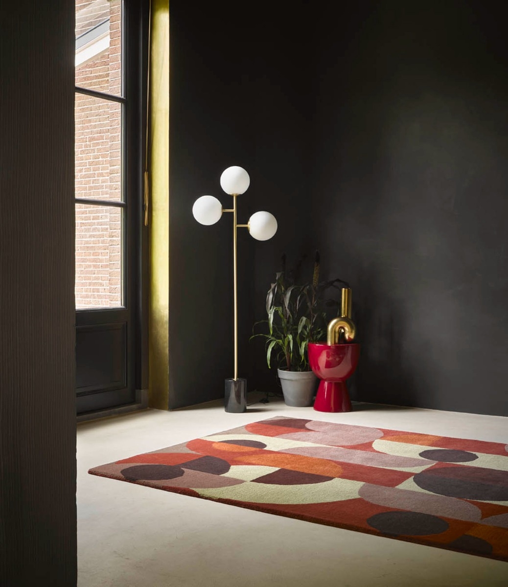 Tapis Decor Cosmo rouge/vert pâle | Taille: 140 × 200 cm
