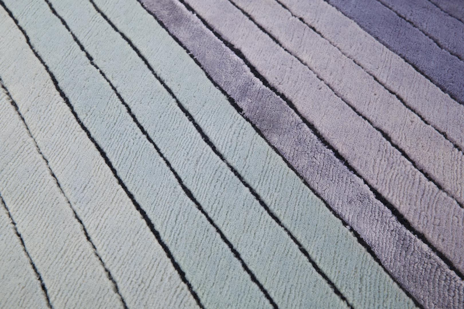 Tapis noué à la main géométrique laine & viscose