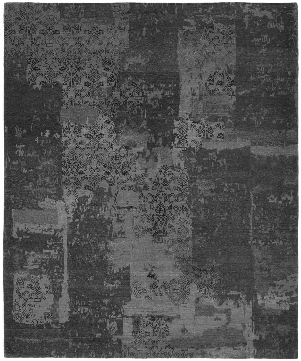 Boro 10 zwart tapijt | Maat: 450 × 550 cm