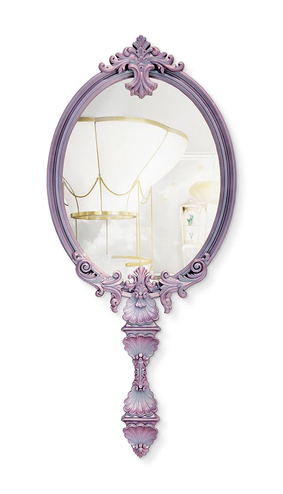 Miroir mural Caméléon mystique rose