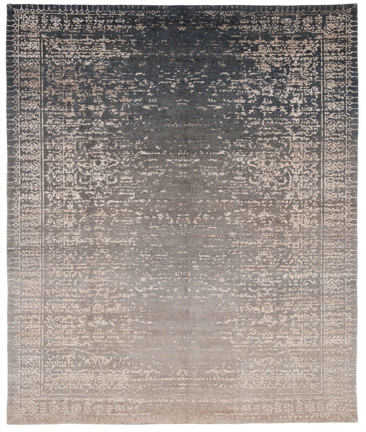 Ferrara Stomped Reverse donkergrijs tapijt | Maat: 450 × 550 cm