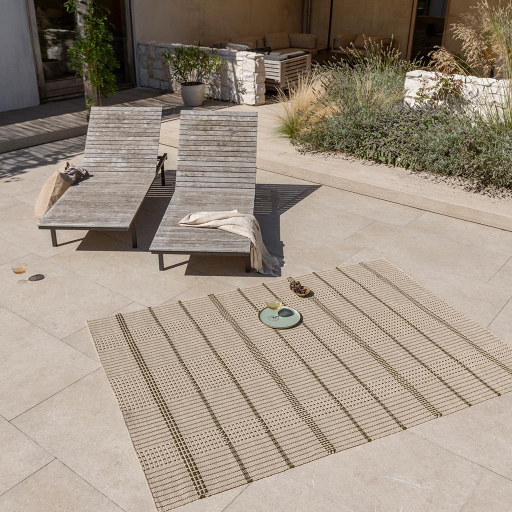 Tapis d’extérieur Zona olive motif point | Taille: 140 × 200 cm