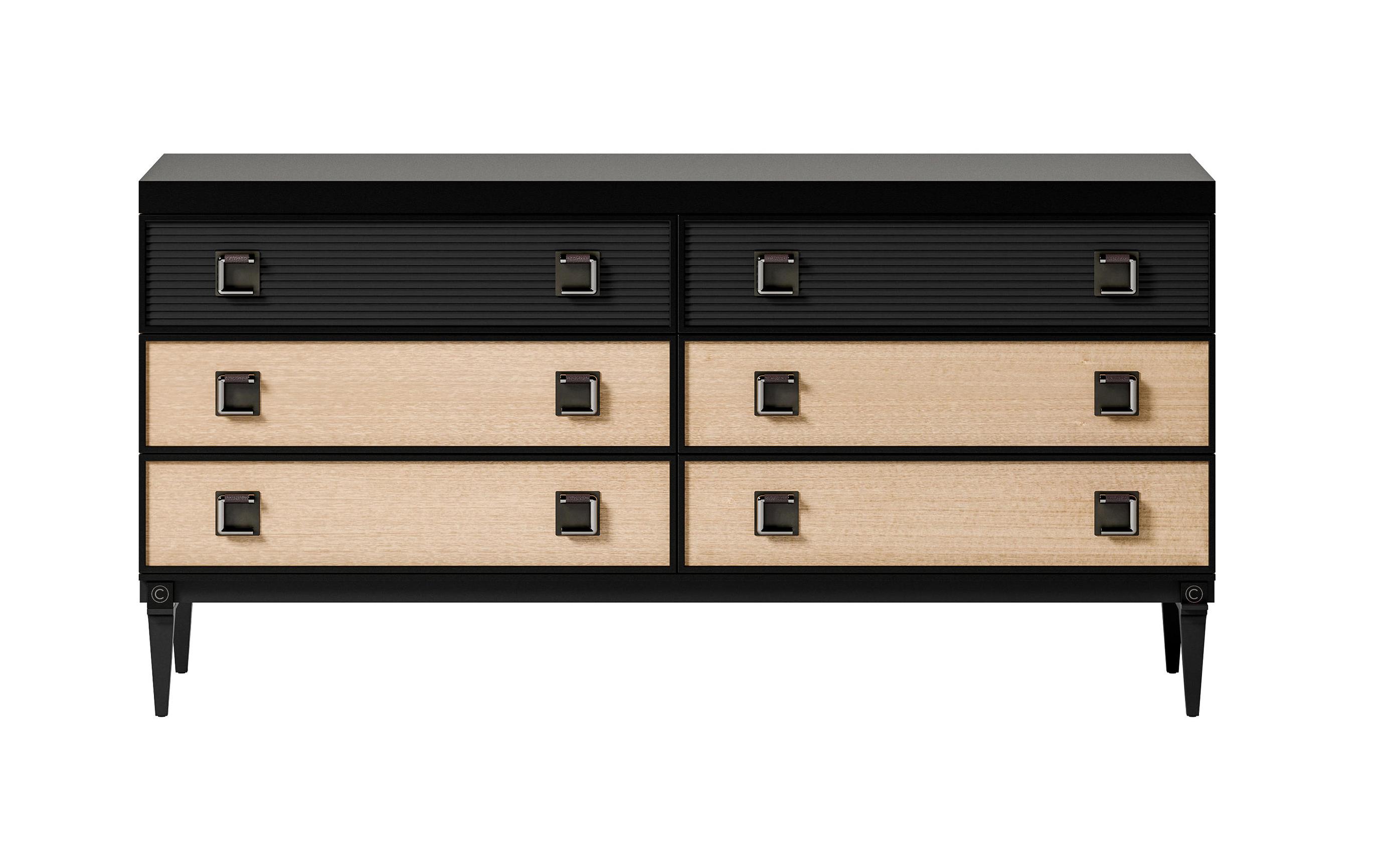 Zwart/beige ladekast