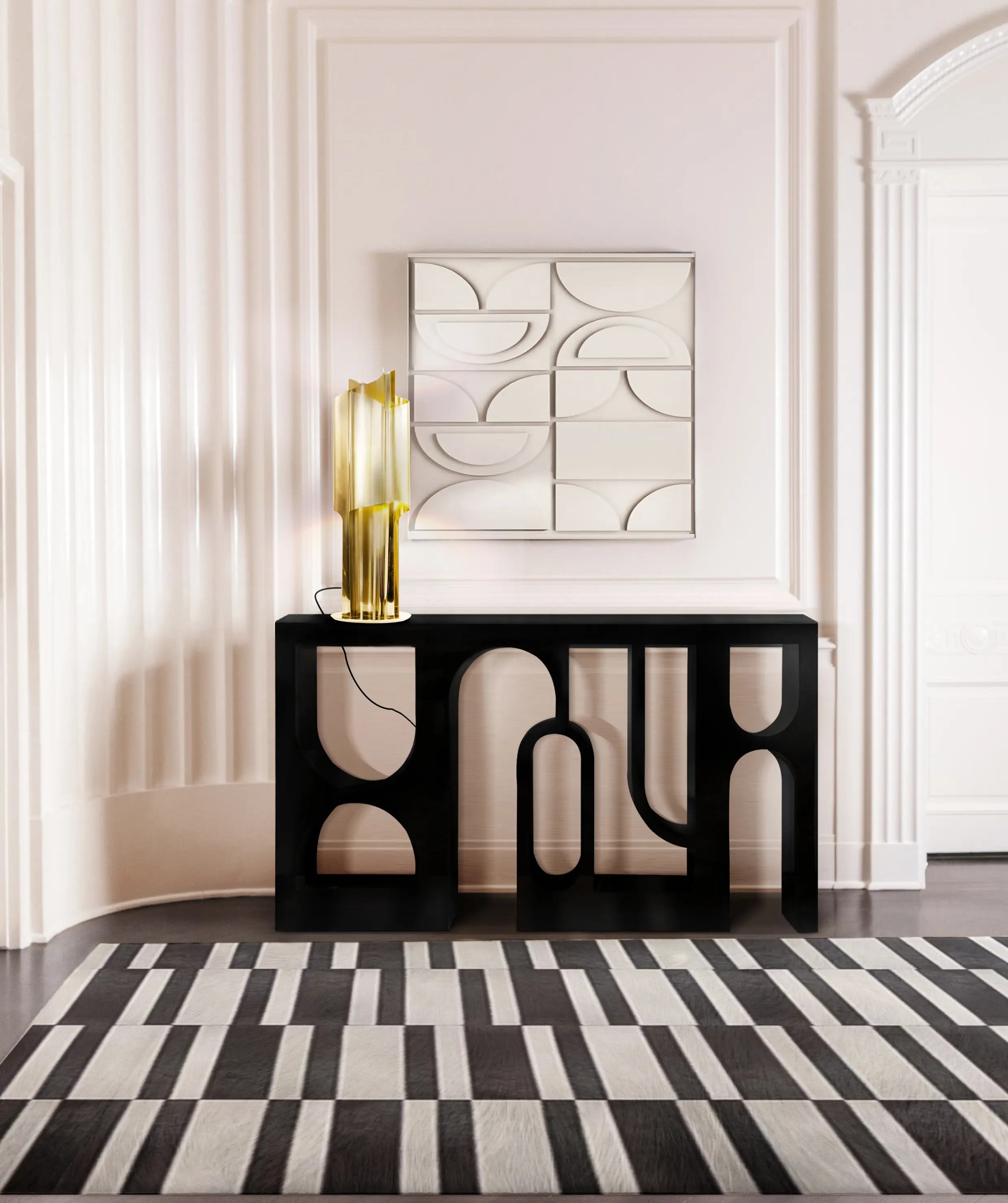 Glanzend zwarte premium console