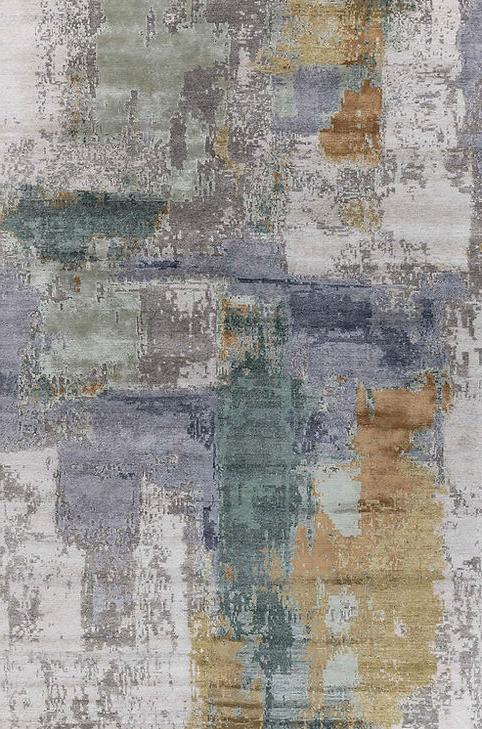 Hand-geknoopt abstract multi vloerkleed