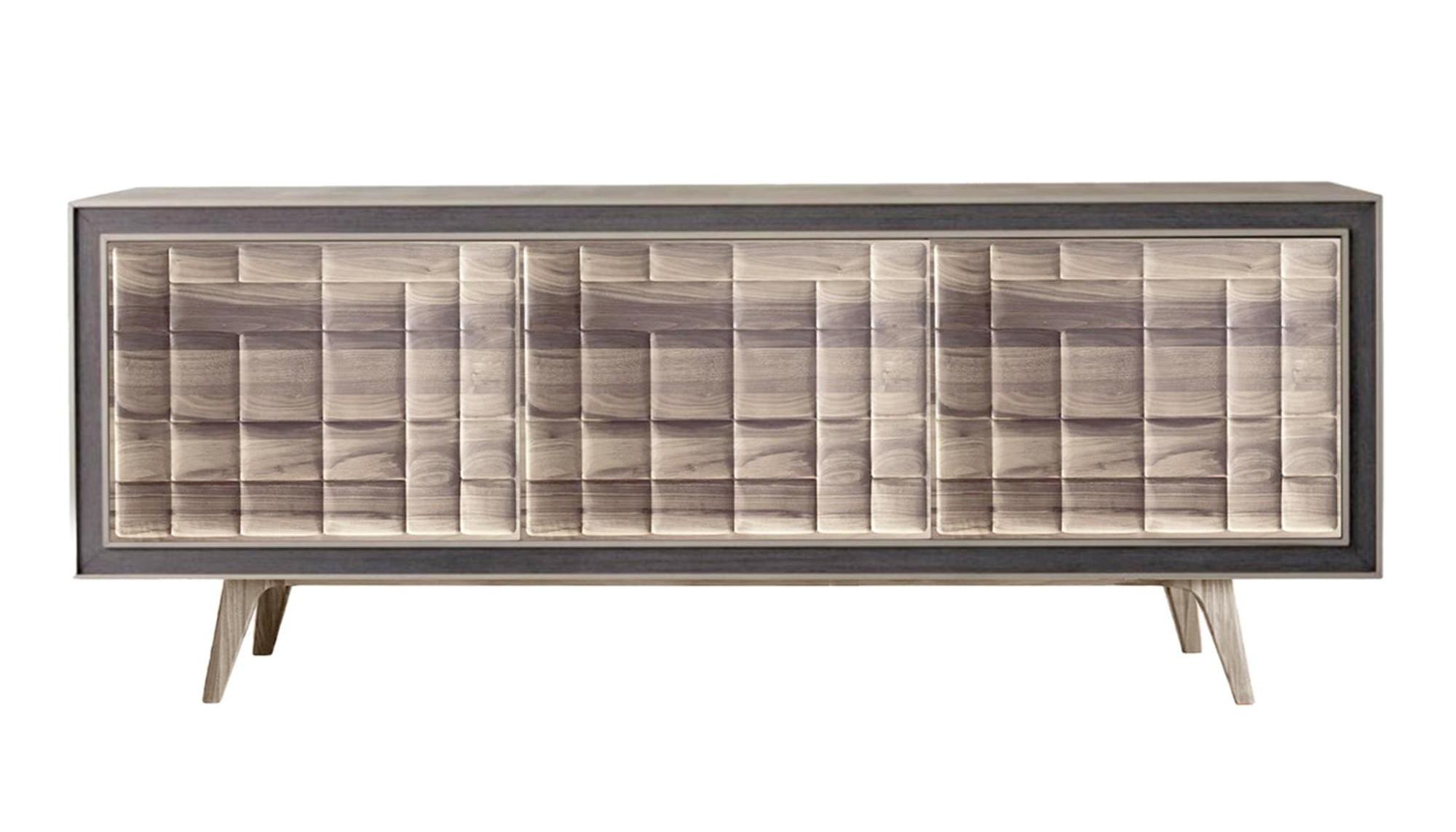 Buffet Quadra gris italien | Configuration: 3-Doors