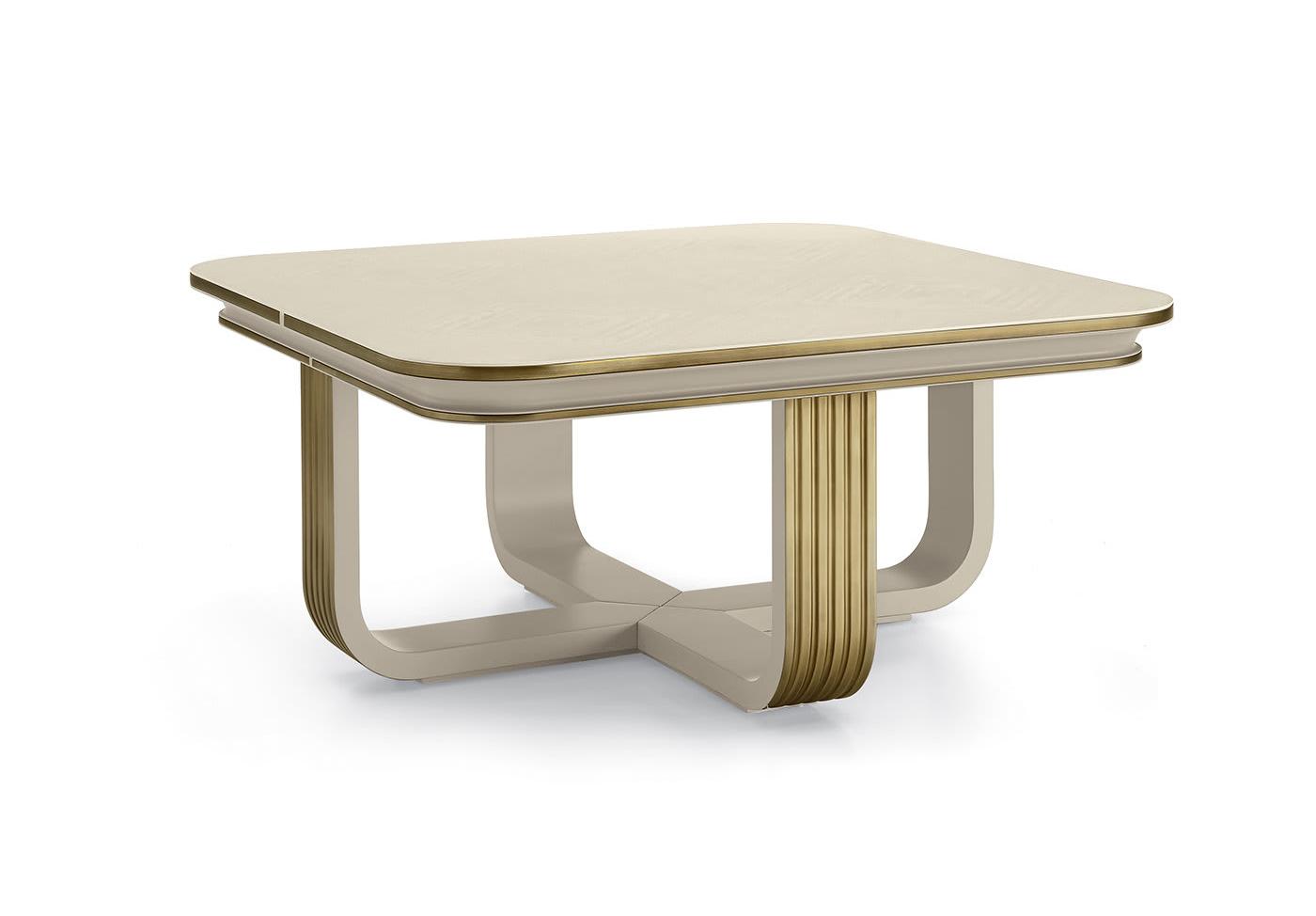 Table basse Oliver blanc/or