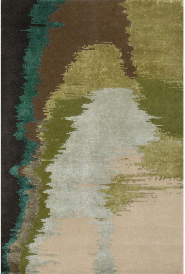 Handgeknoopt Hoek tapijt | Kleur: Green | Maat: 300 × 400 cm