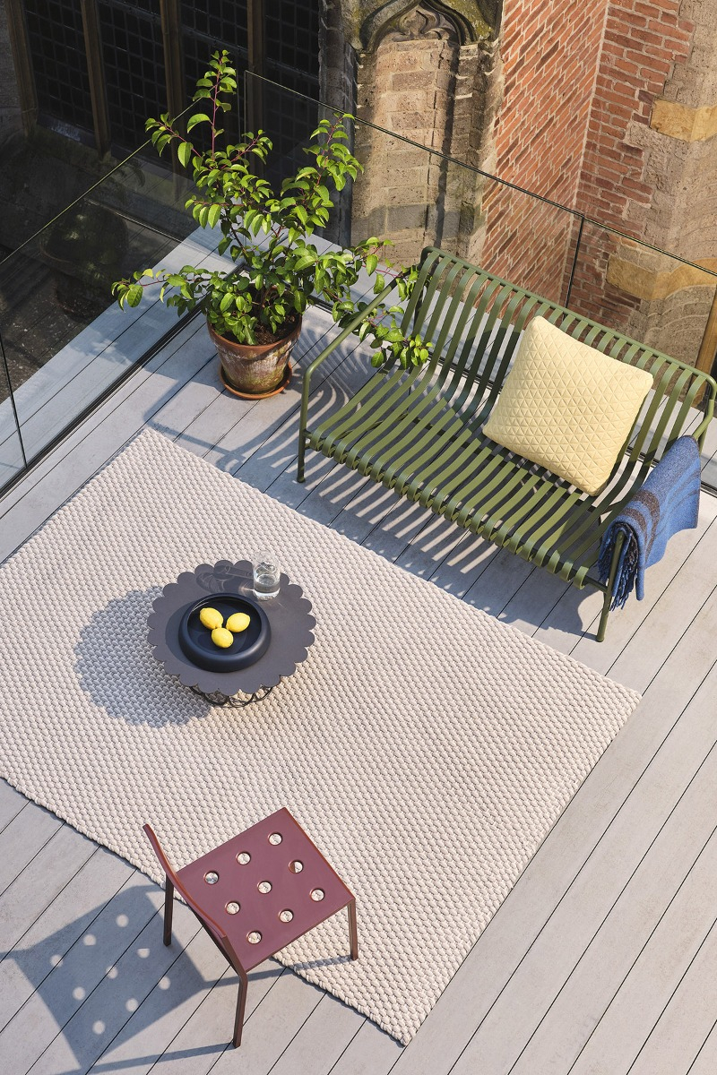 Lace salie grijs-wit zand outdoor tapijt | Maat: 160 × 230 cm
