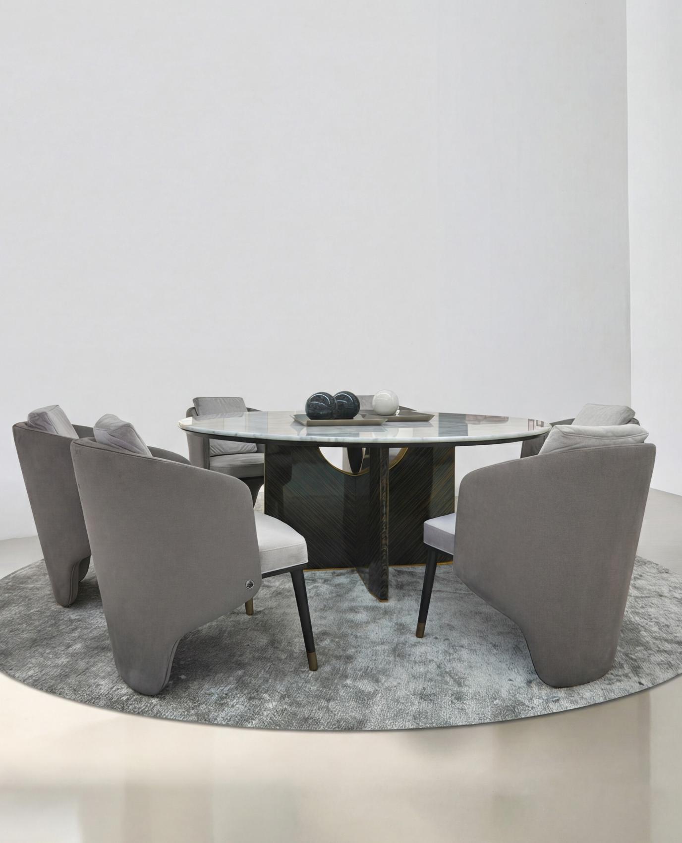 Table à manger ronde en marbre Modo
