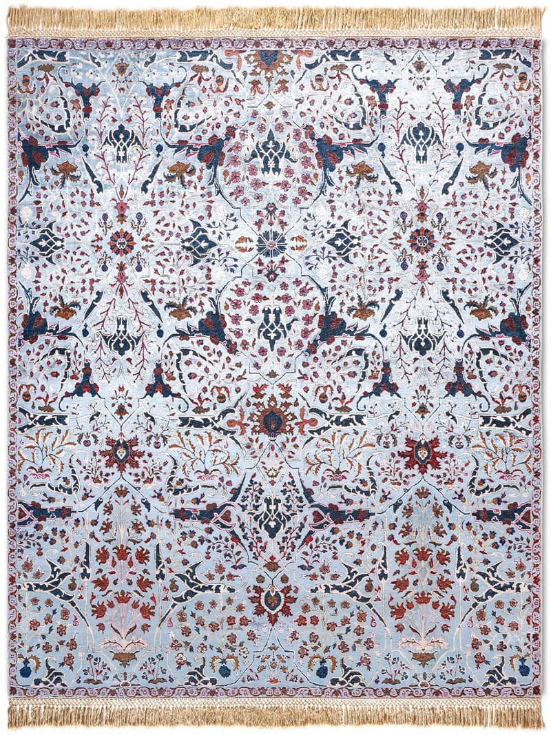 Teheran Blue handgemaakt luxe vloerkleed