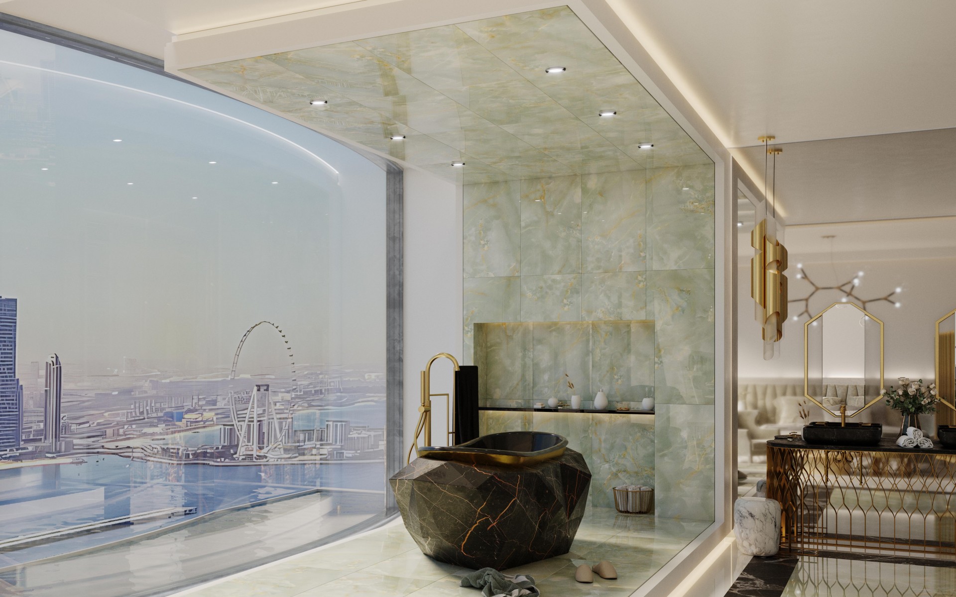 Baignoire Gemstone en marbre composite - 3