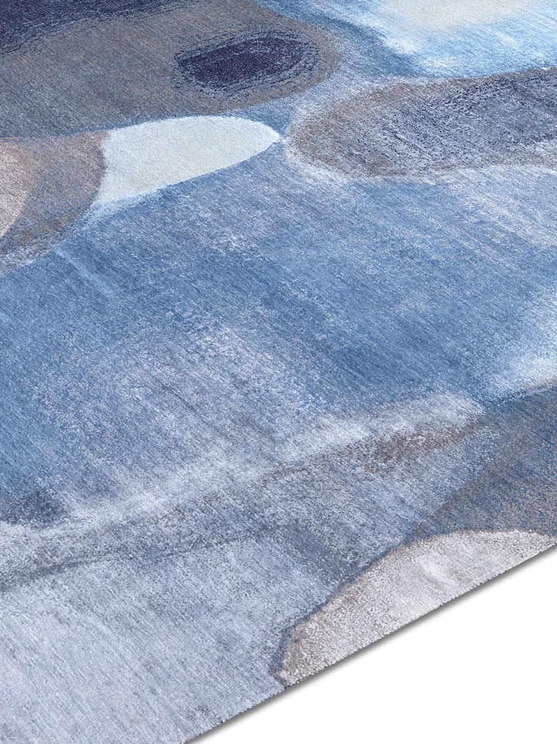 Tapis de luxe fait main Blue / Grey | Taille: 250 × 300 cm
