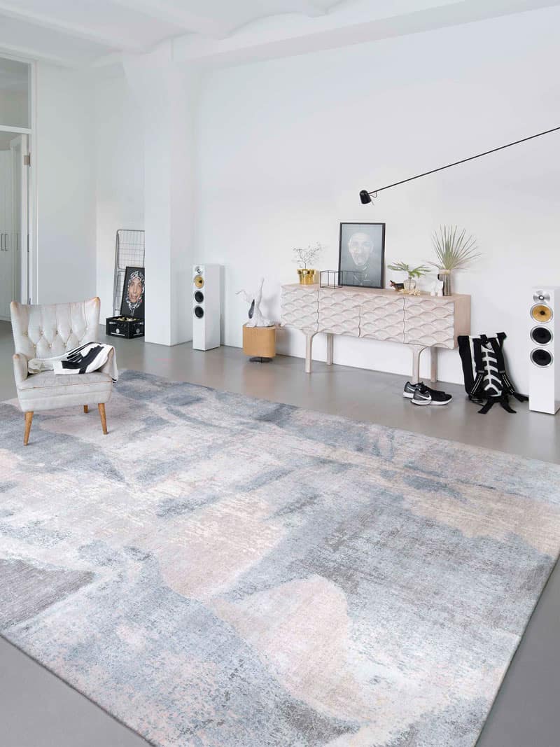 Tapis noué à la main gris ivoire | Taille: 305 × 427 cm