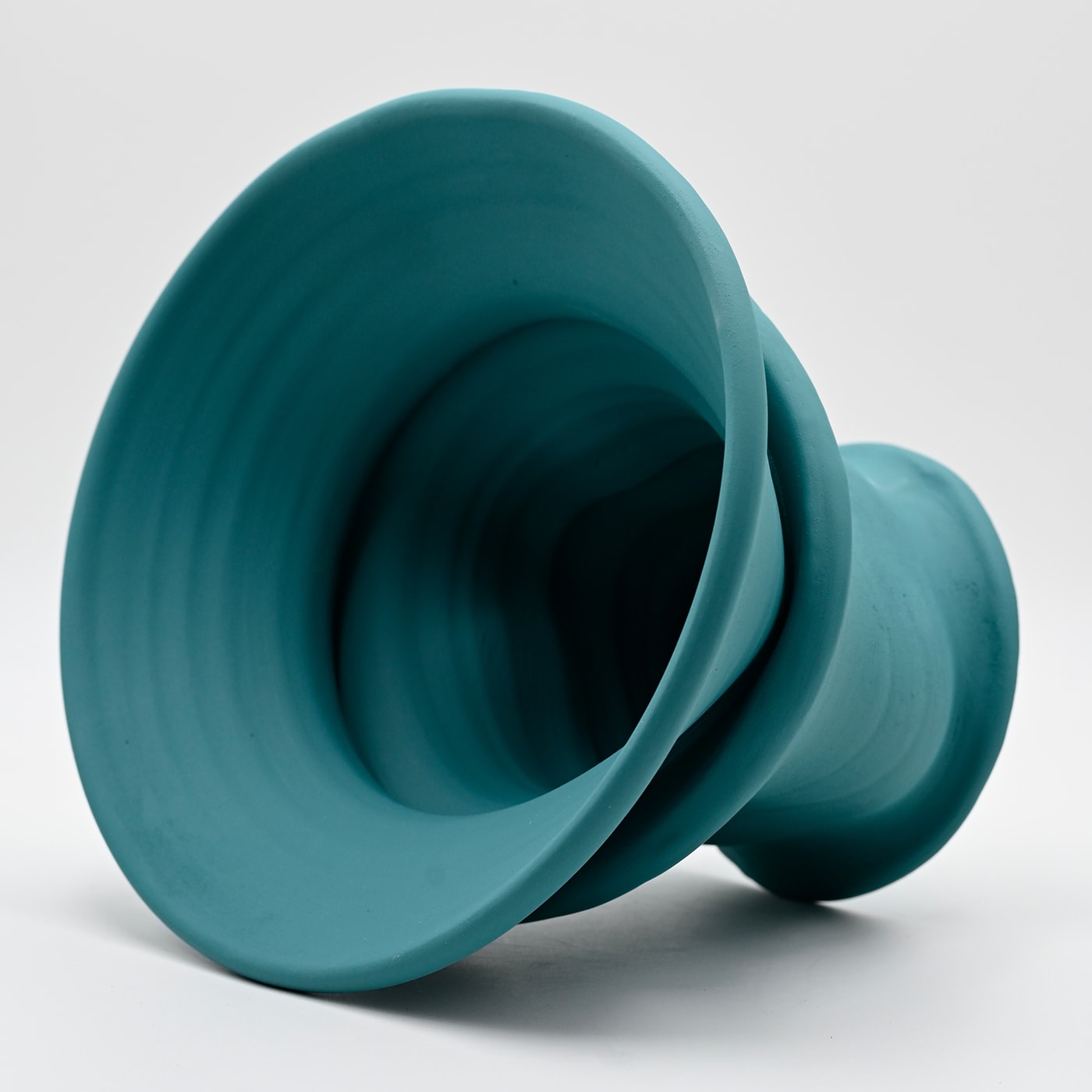 Turquoise handgemaakte vaas