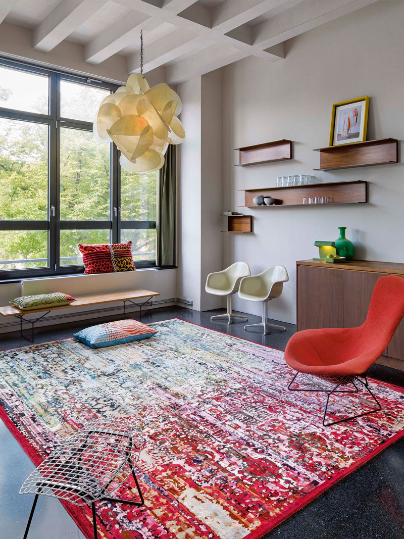 Tapis de luxe noué à la main Woods Strawberry
