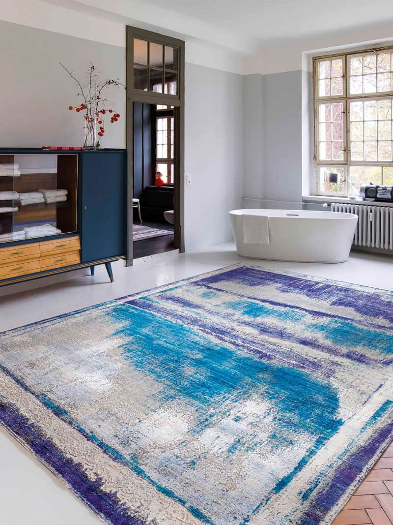Tapis de luxe fait main Blue Mix