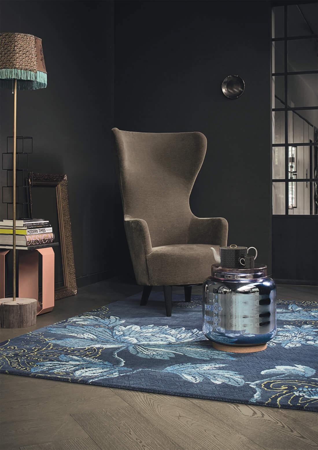 Fable Floral blauw vloerkleed | Maat: 200 × 280 cm