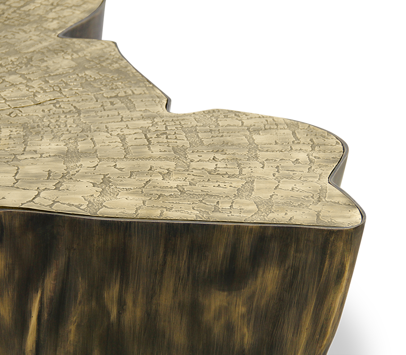 Table centrale Paradise patinée | Dimensions: B 138 × D 95 × H 36 cm