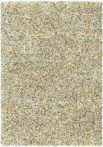 Tapis Rocks à poils longs en laine feutrée multicolore