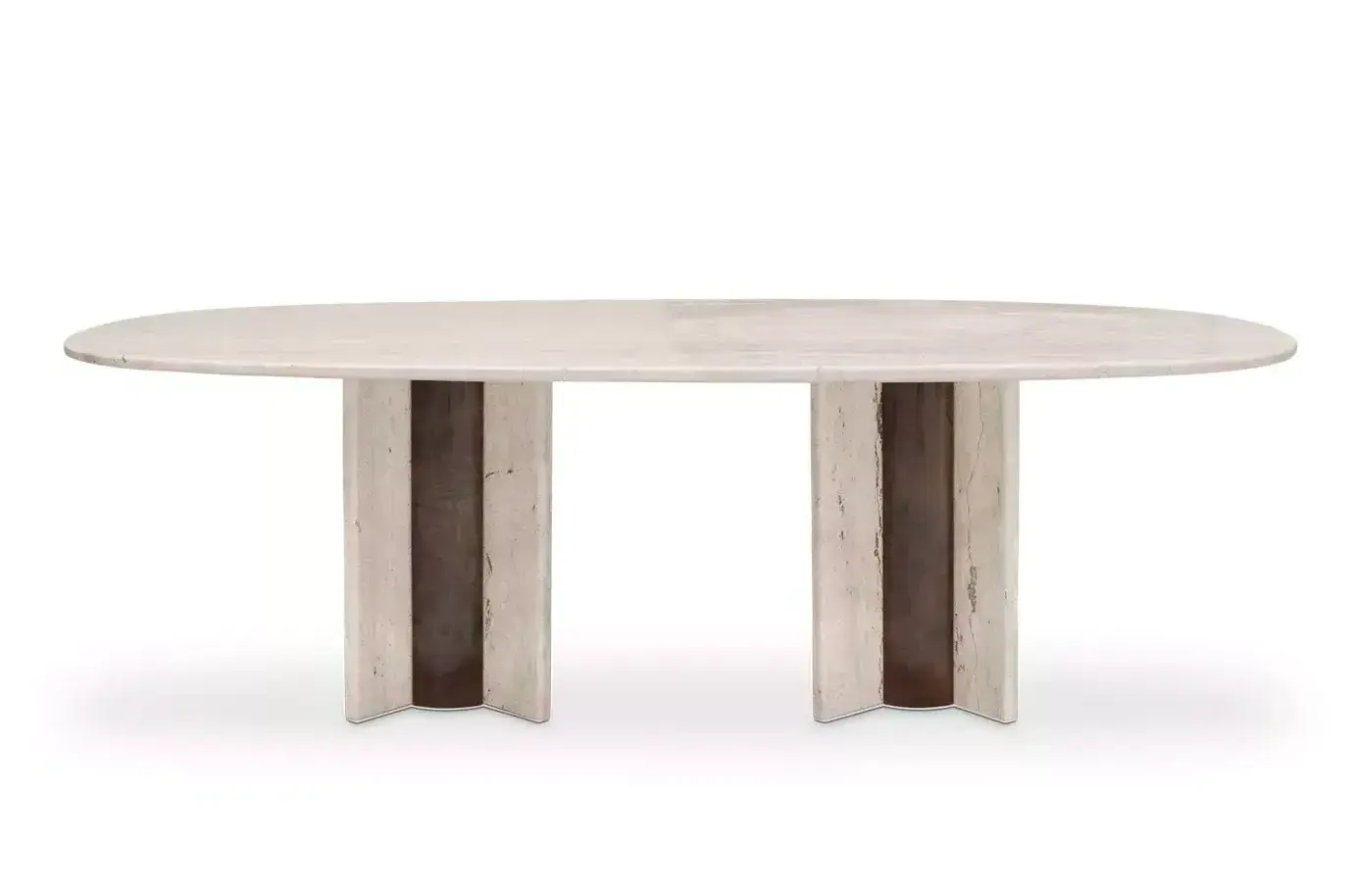 Parisian travertin marmeren ovale eettafel